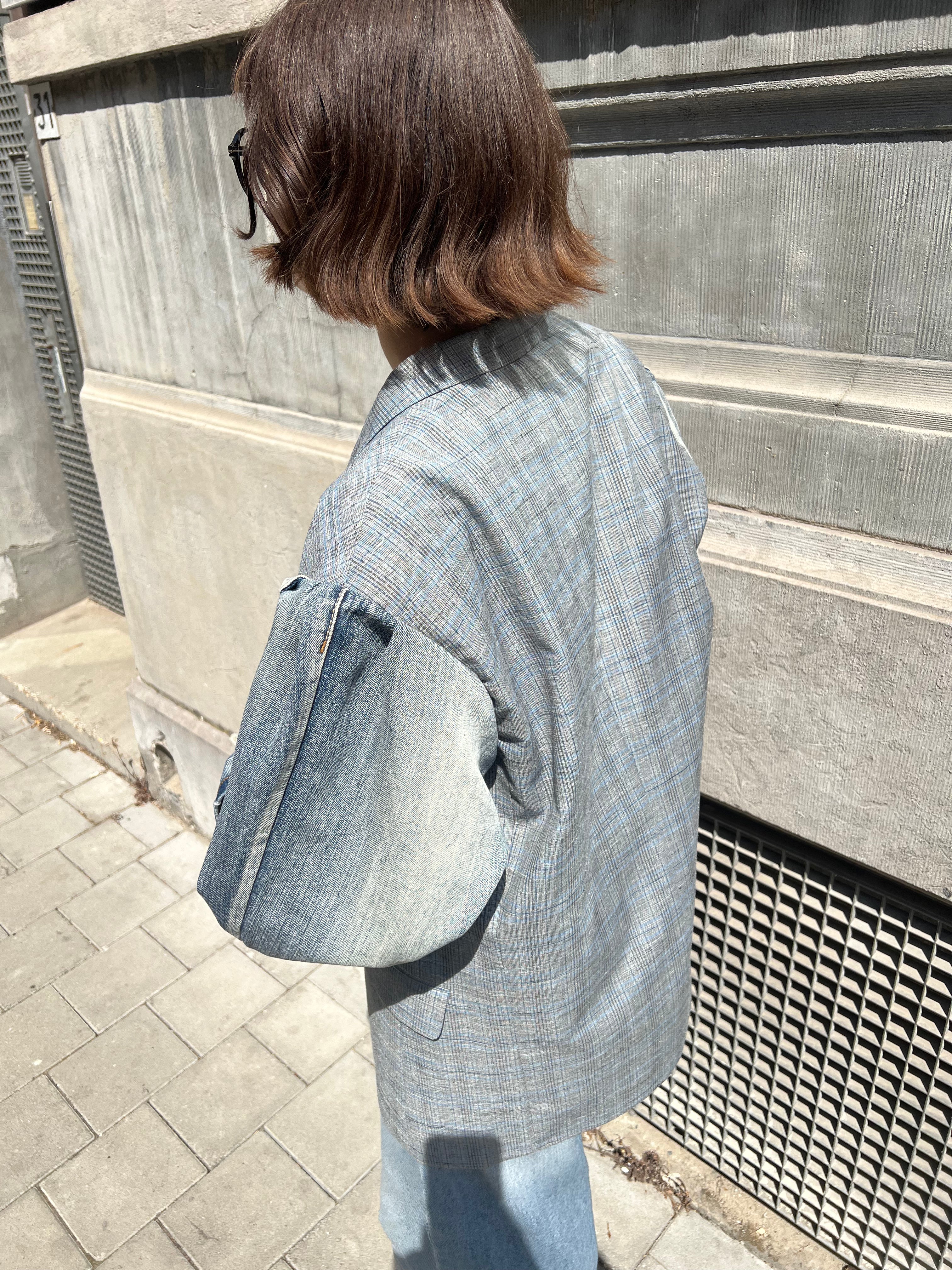 Grey Blue Jeans Blazer-4