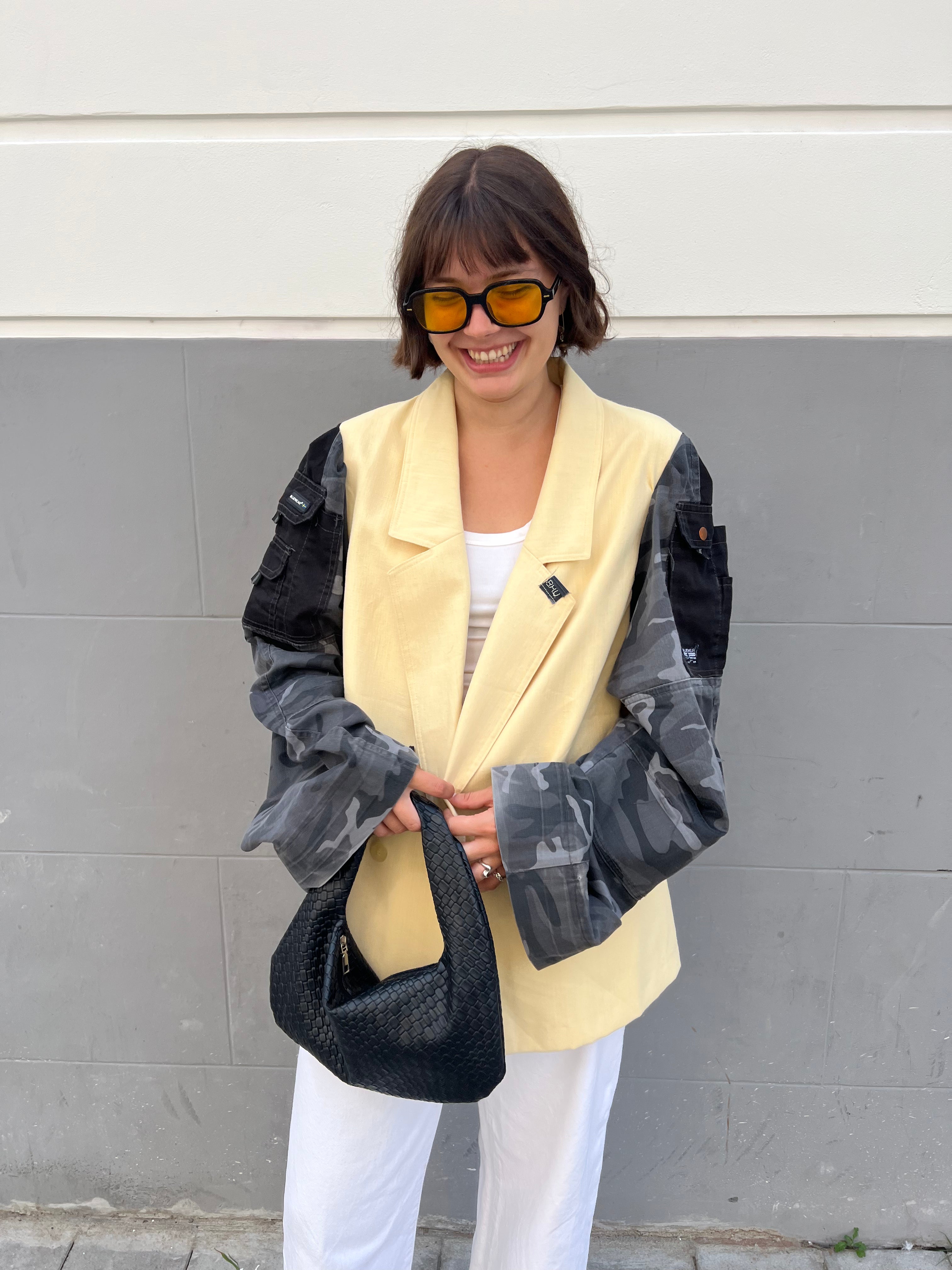 Butter Yellow Camo Blazer-3