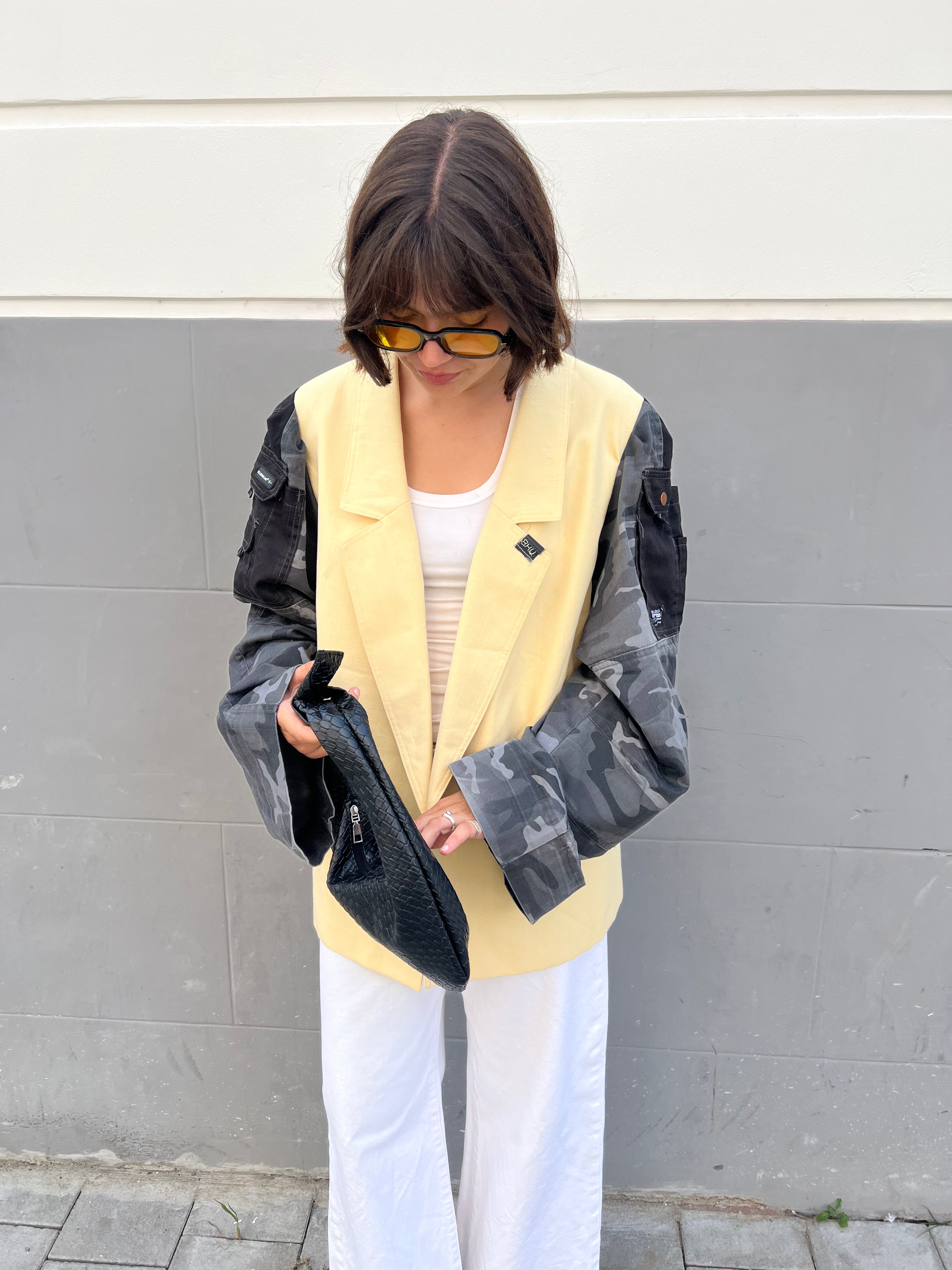 Butter Yellow Camo Blazer-2