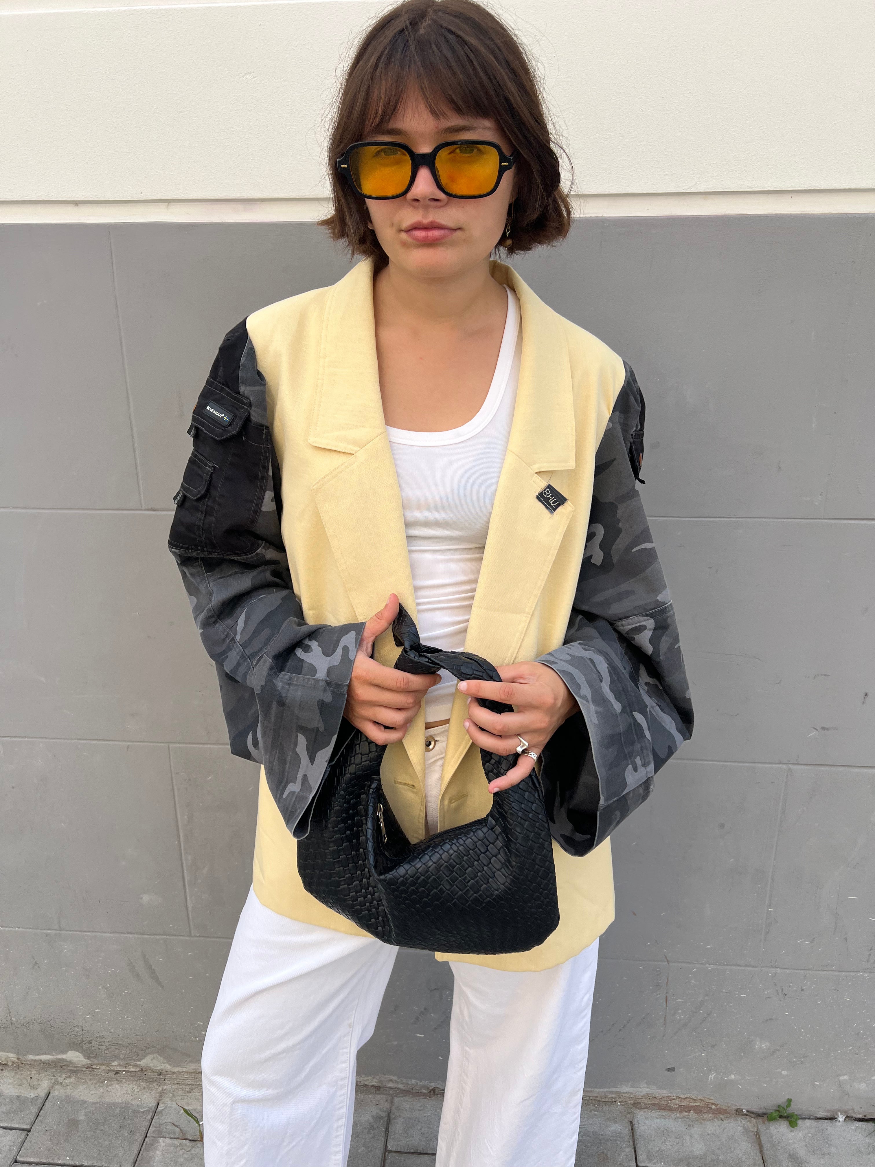 Butter Yellow Camo Blazer