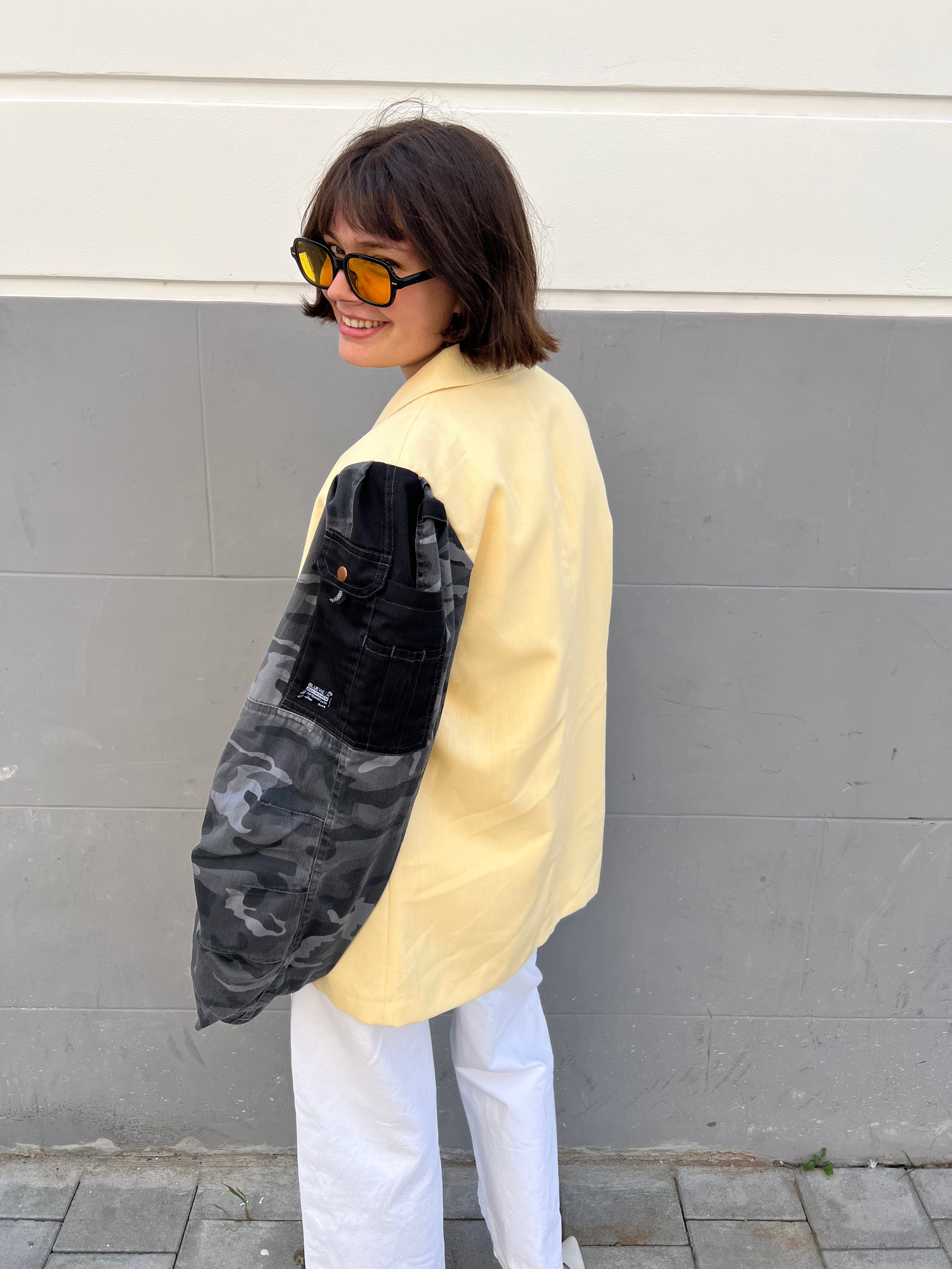Butter Yellow Camo Blazer-5