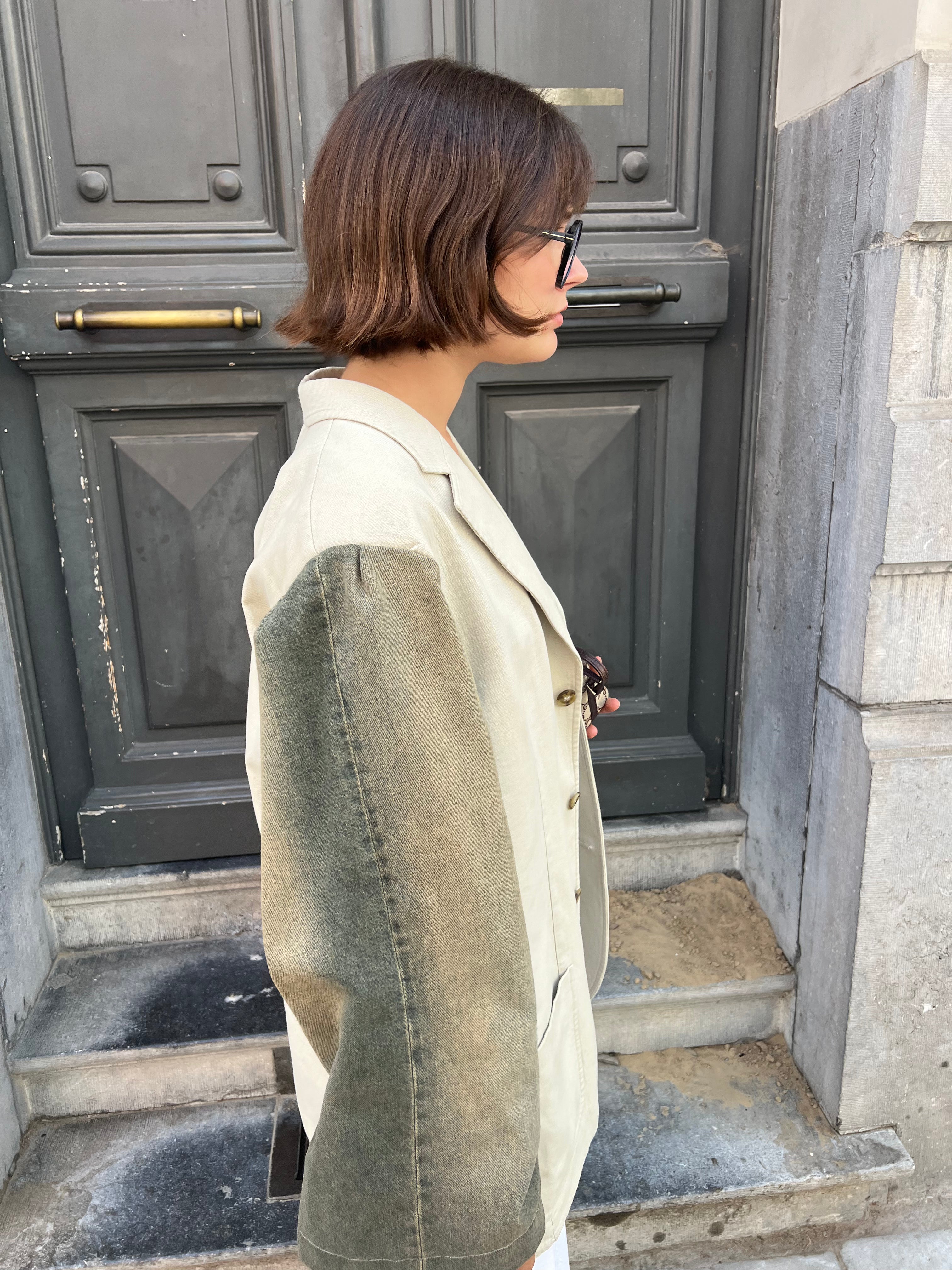 Beige Jeans Blazer-5