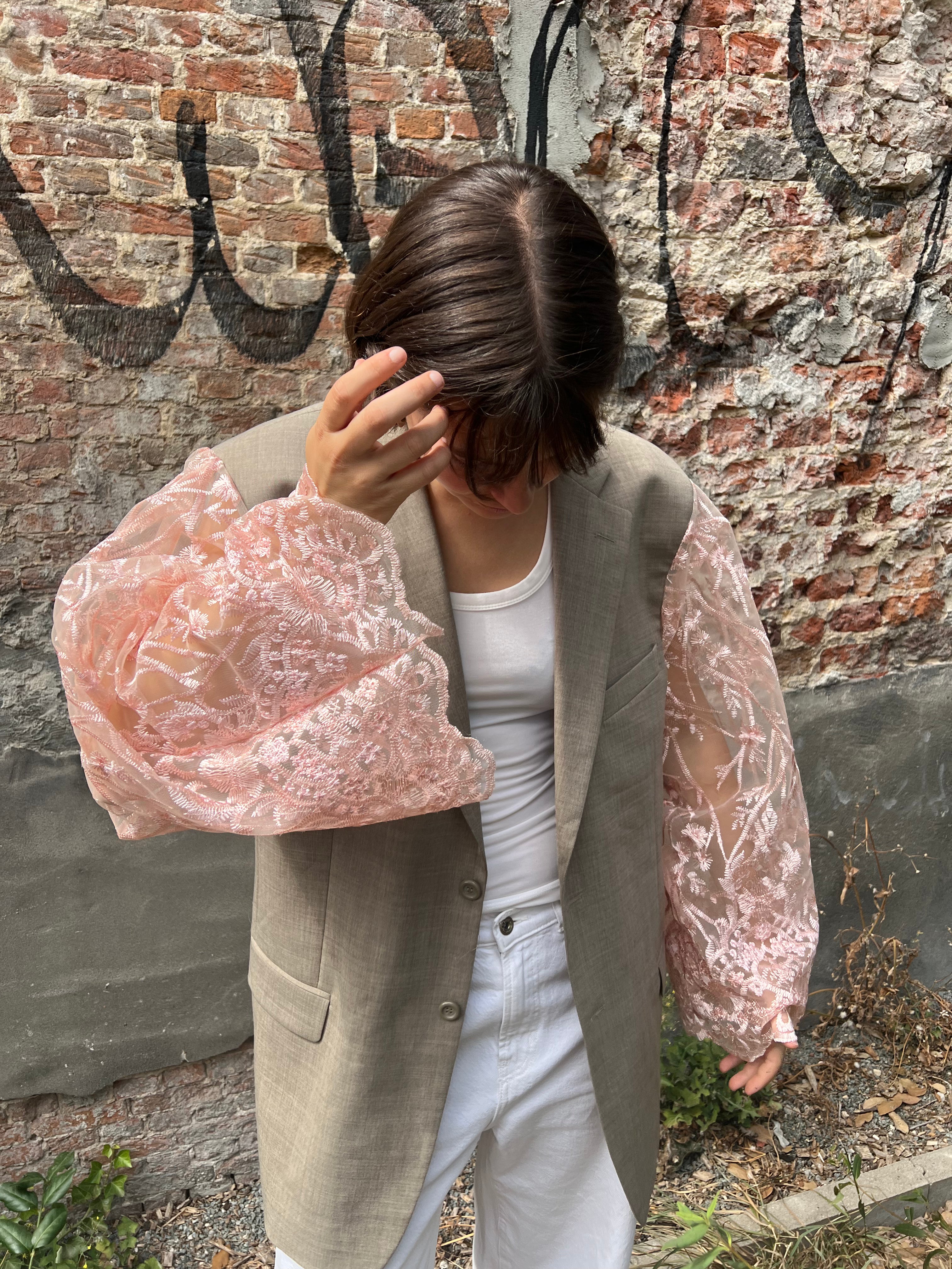 Pink Lace Blazer-3