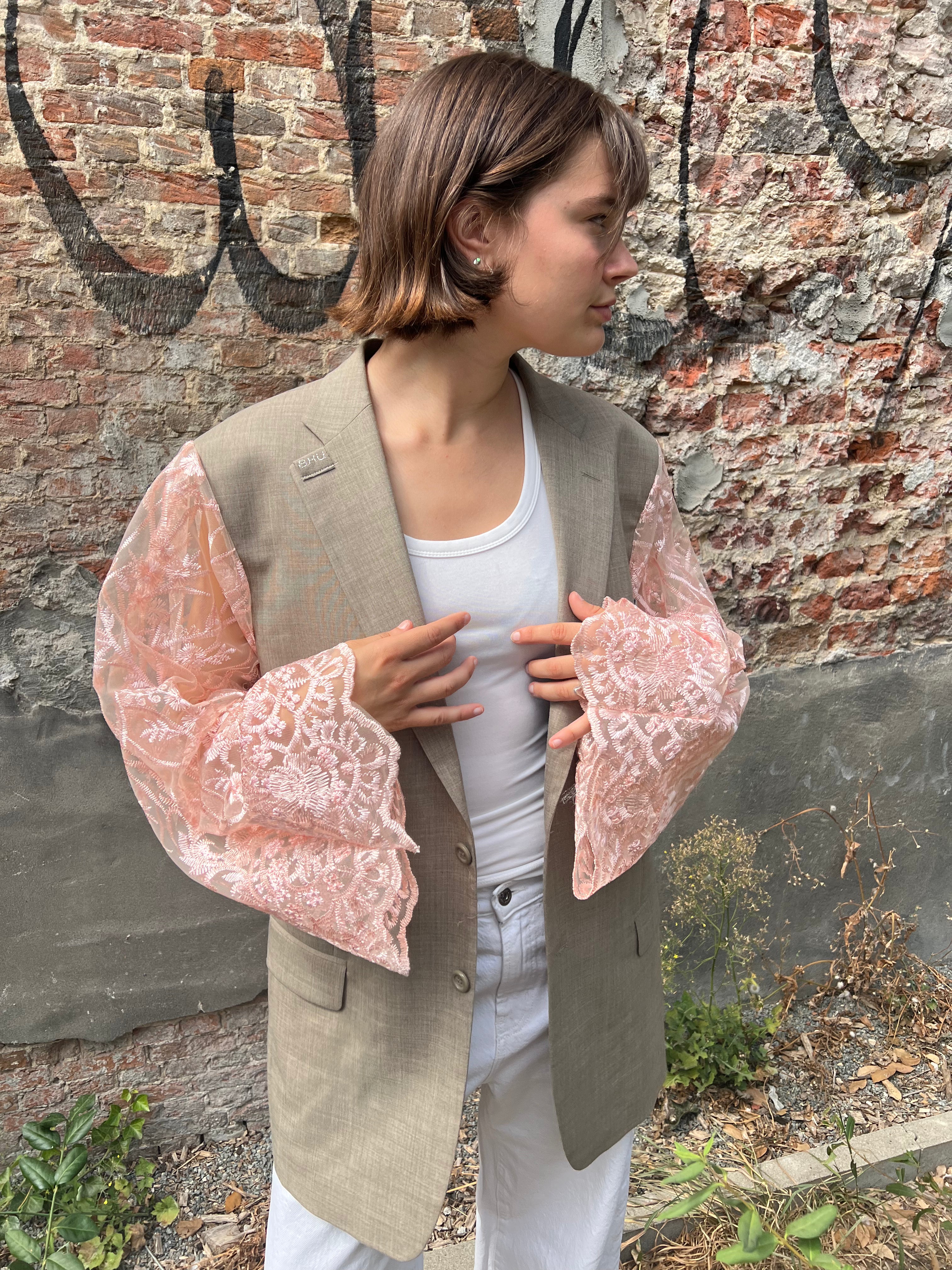 Pink Lace Blazer-4