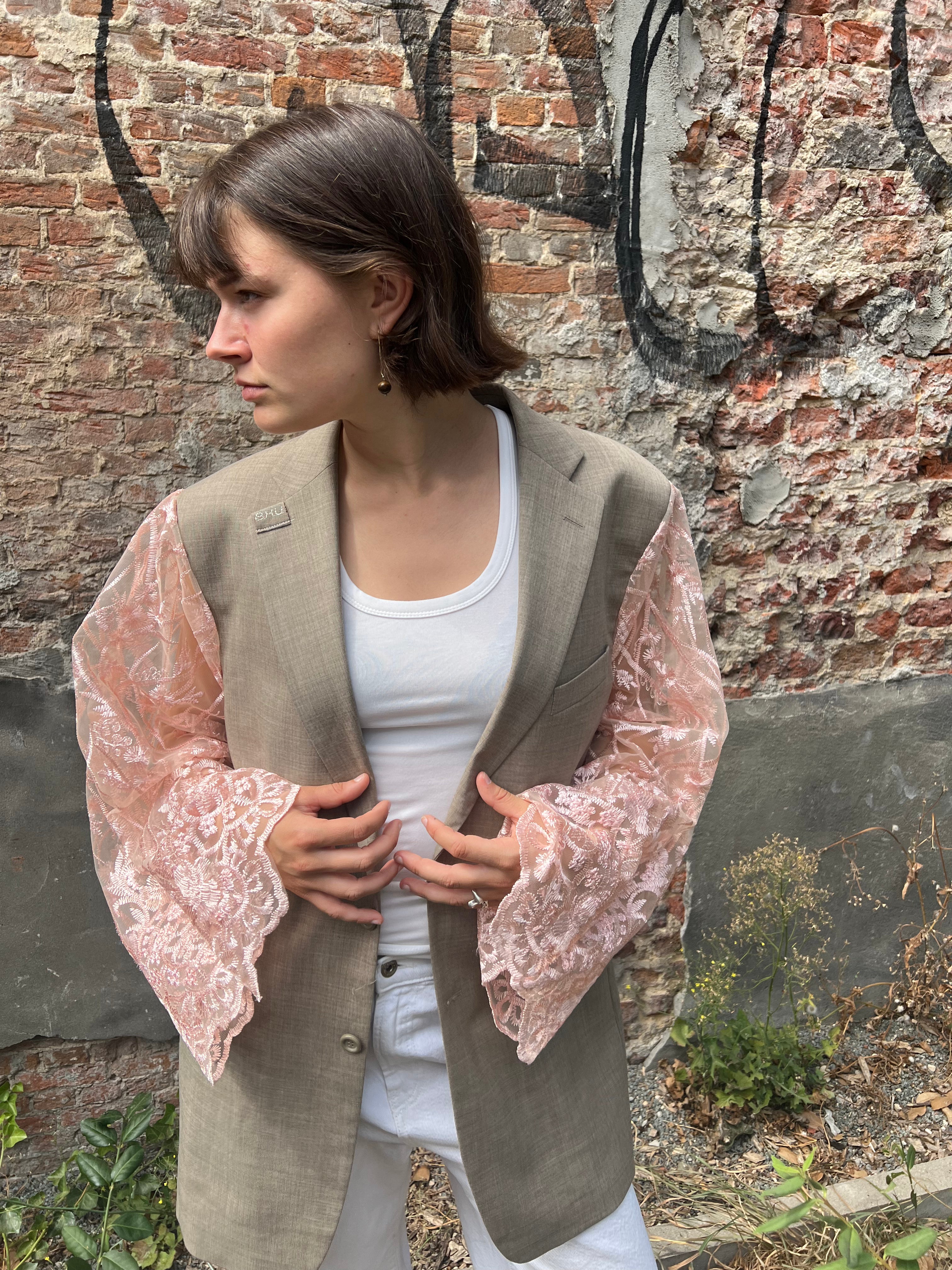 Pink Lace Blazer-2