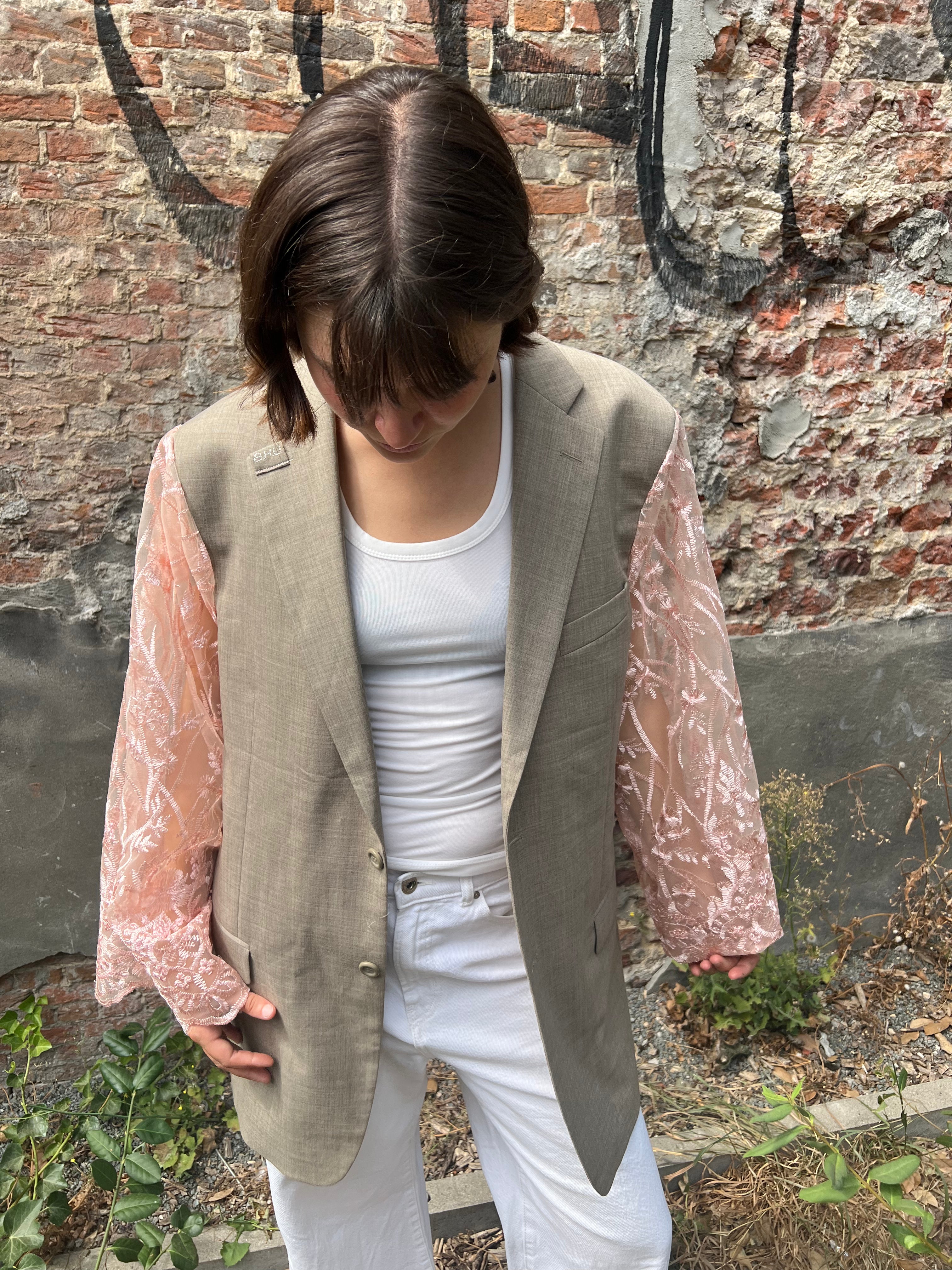 Pink Lace Blazer-5